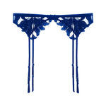 Load image into Gallery viewer, Rosie Lace & Mesh Suspenders Blue