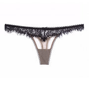 Elisa Mesh & Lace String - Black